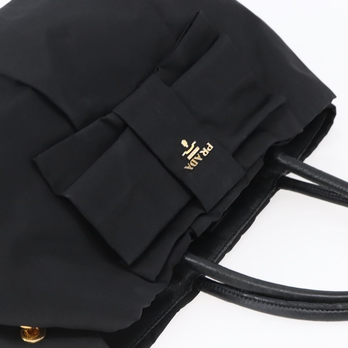 Prada Bow Tote Tessuto, BLACK, NYLON, Handbag
