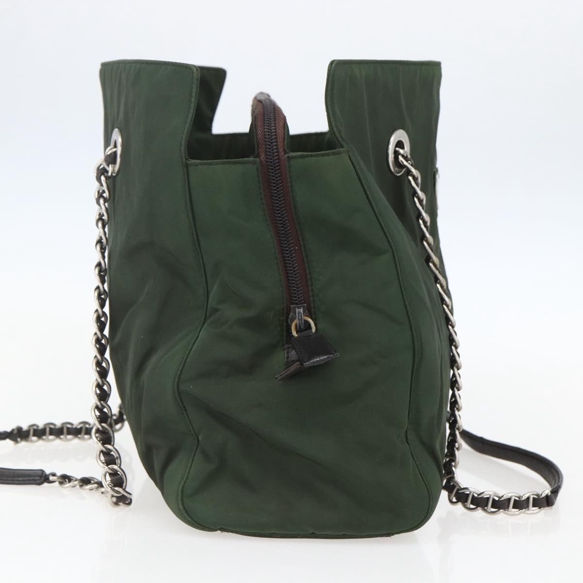 Prada Re-Edition 1995 Chain Tote Quilted Re-Nylon, Khaki, Nylon, Shoulder Bag