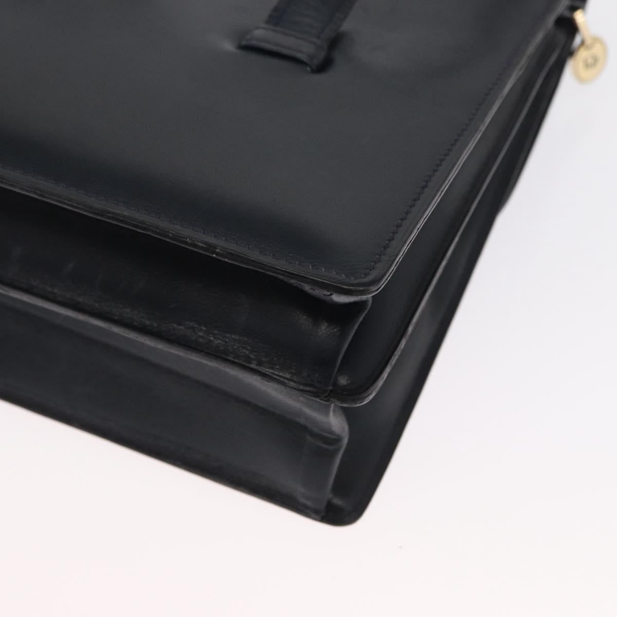 Christian Dior Vintage Handbag Leather, NAVY, LEATHER, Handbag