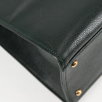 Chanel Vintage CC Lock Pocket Chain Tote Caviar, GREEN, LEATHER, Handbag