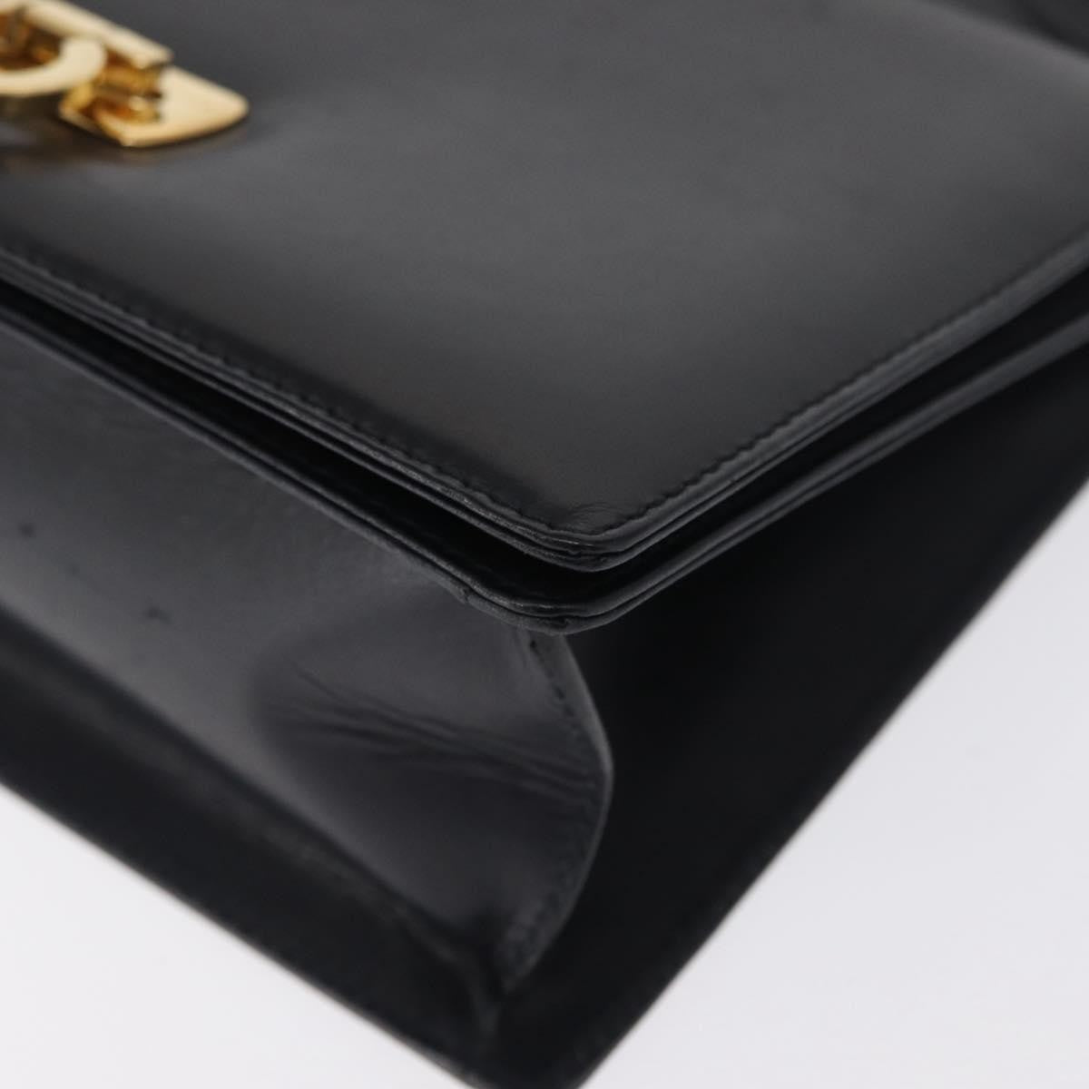 Salvatore Ferragamo Gancini Shoulder Bag Leather, NAVY, LEATHER, Shoulder bag