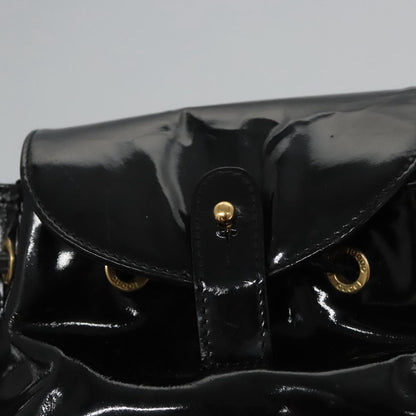 Gucci Vintage Bamboo Backpack Patent, BLACK, PATENT_LEATHER, Backpack