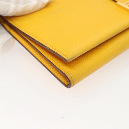 Hermes Bearn Wallet Epsom, YELLOW, LEATHER, Wallets