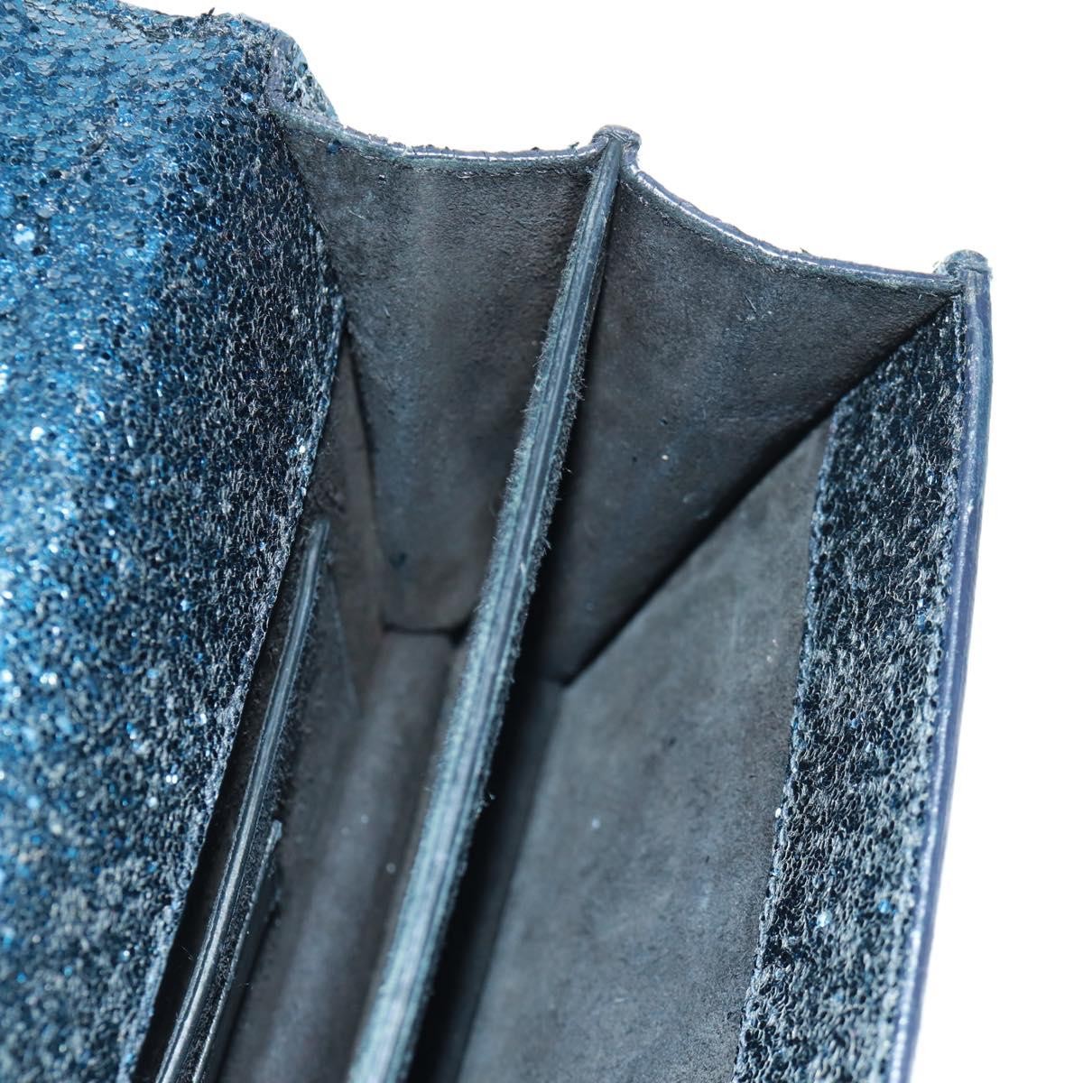 Saint Laurent Sunset Satchel Glitter, BLUE, LEATHER, Shoulder bag