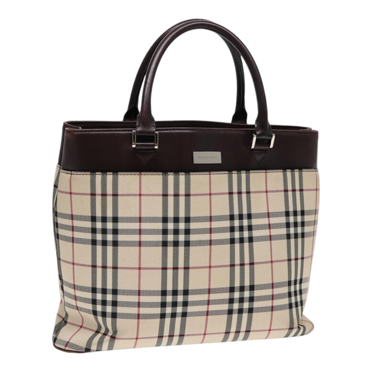 Burberry Nova Check Tote Canvas and Leather, BEIGE, CANVAS, Tote bag