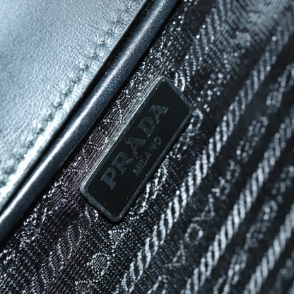 Prada Chain Flap Bag Saffiano Leather, SILVER, LEATHER, Shoulder bag