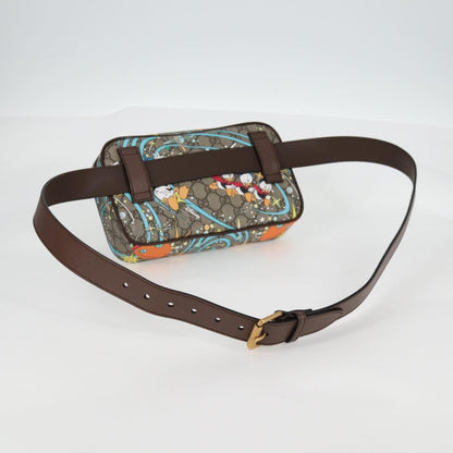 Gucci Disney Donald Duck Belt Bag Printed GG Coated Canvas, BEIGE, PVC, Shoulder bag