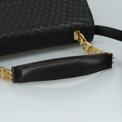Bally Vintage Flap Handbag Quilted Leather, BLACK, LEATHER, Handbag