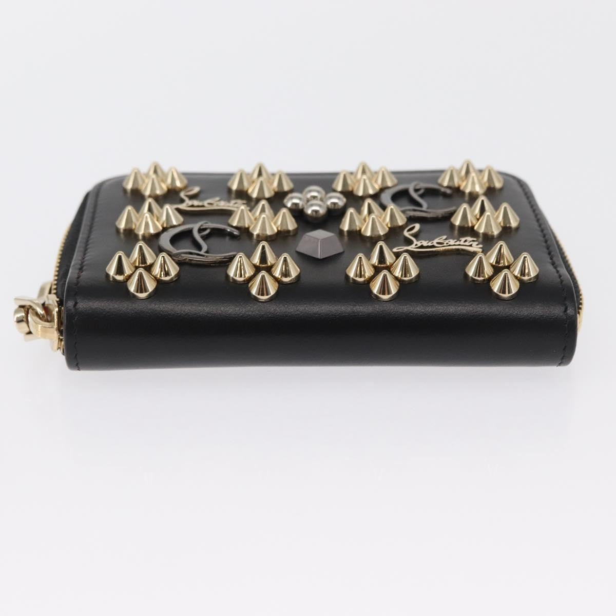Christian Louboutin Panettone Coin Purse Embellished Leather, Black, Leather, Wallet