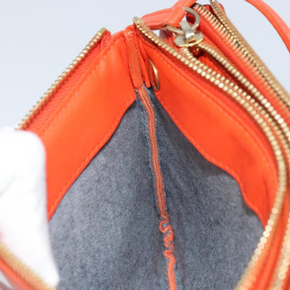 Celine Trio Crossbody Bag Leather, ORANGE, LEATHER, Shoulder bag