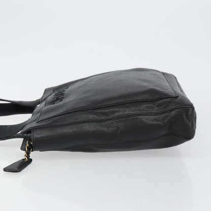 Chanel Vintage Logo Tote Caviar, BLACK, LEATHER, Tote bag