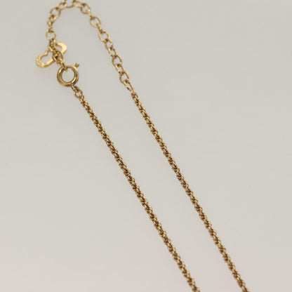 Christian Dior Vintage Logo Round Pendant Necklace Metal, GOLD, METAL, Necklace