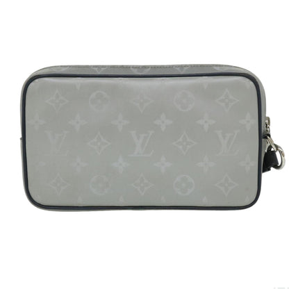 Louis Vuitton Alpha Clutch Limited Edition Monogram Satellite Canvas, SILVER, NYLON, Clutche & pouche