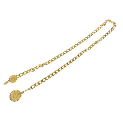 Chanel CC Logo Elastic Belt Leather, GOLD, GOLD_PLATED, Belts