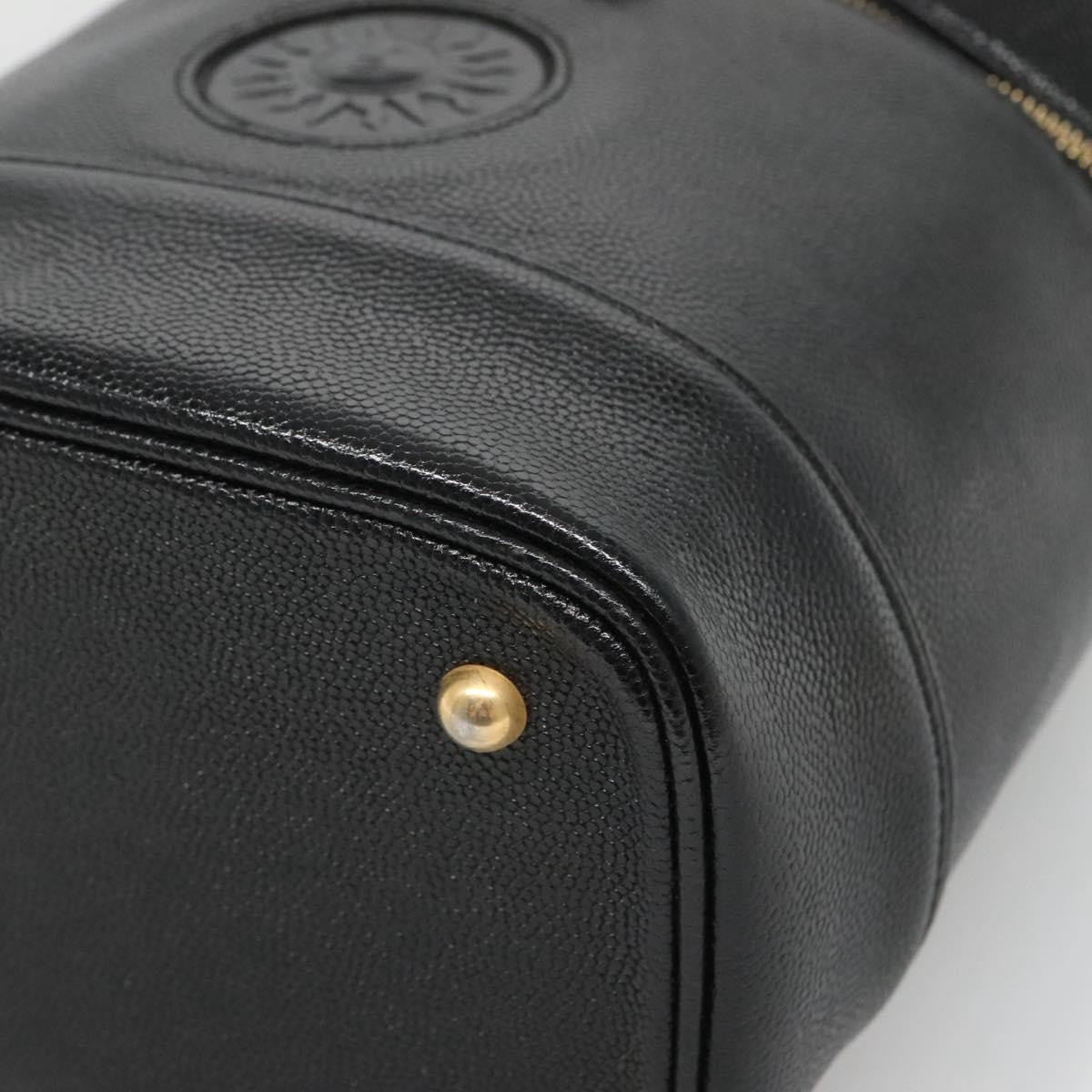 Versace Vanity Hand Bag Leather, BLACK, LEATHER, Handbag
