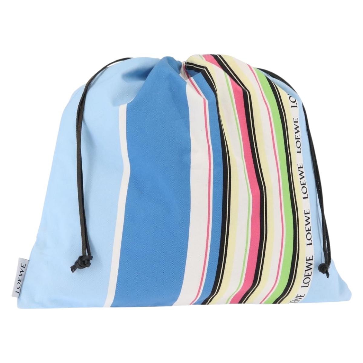 Loewe Drawstring Pouch Printed Canvas, BLUE, CANVAS, Bag