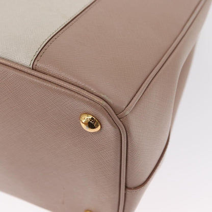 Prada Bicolor Double Zip Lux Tote Saffiano Leather, PINK, LEATHER, Handbag