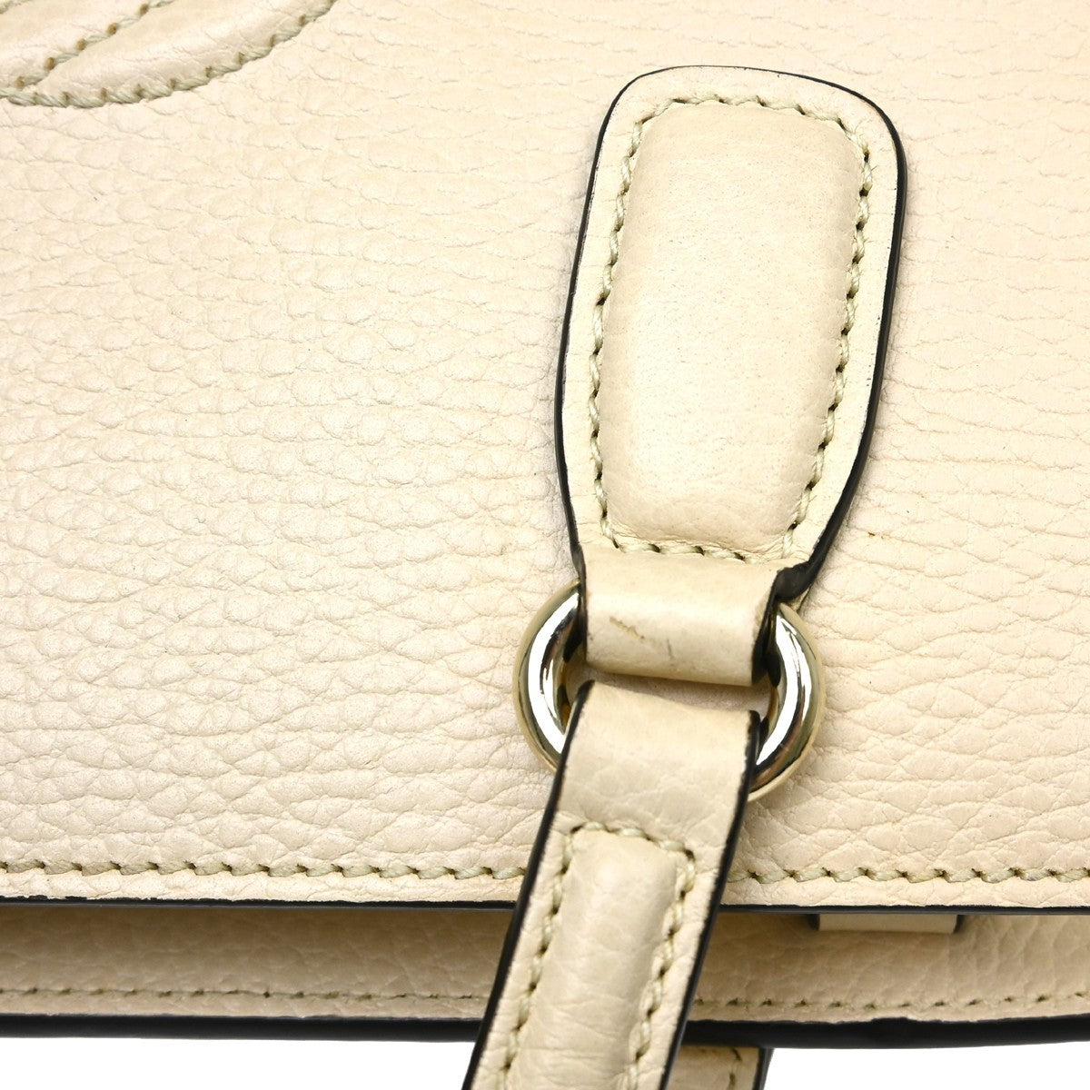 Gucci Soho Shoulder Bag Leather, White, Leather, Handbag