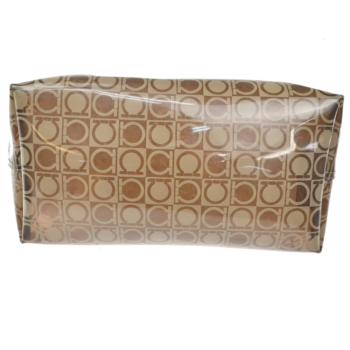 Salvatore Ferragamo Gancini Shoulder Bag Vinyl, Brown, Plastic, Shoulder Bag