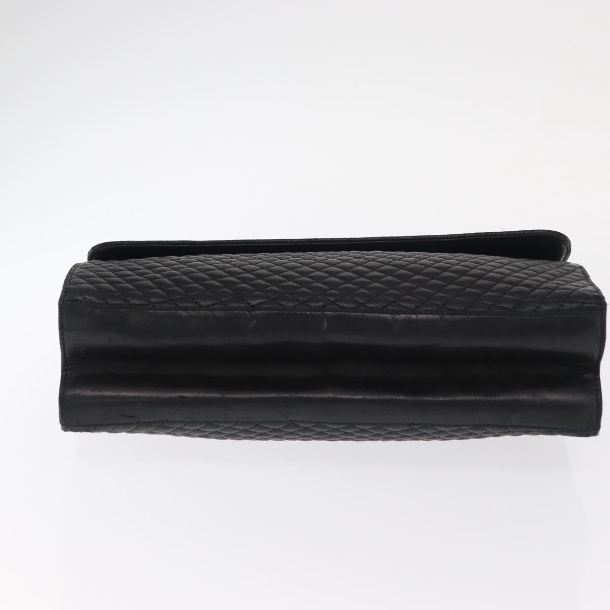 Bally Vintage Handbag Quilted Leather, BLACK, LEATHER, Handbag
