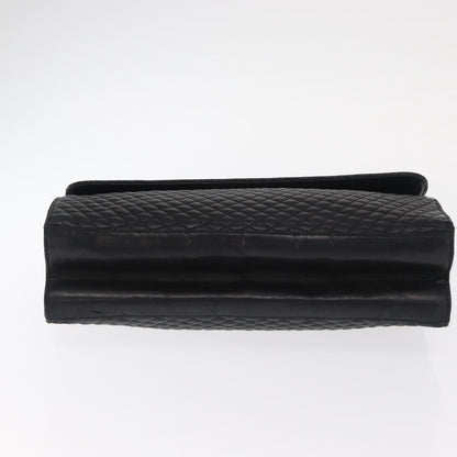 Bally Vintage Handbag Quilted Leather, BLACK, LEATHER, Handbag