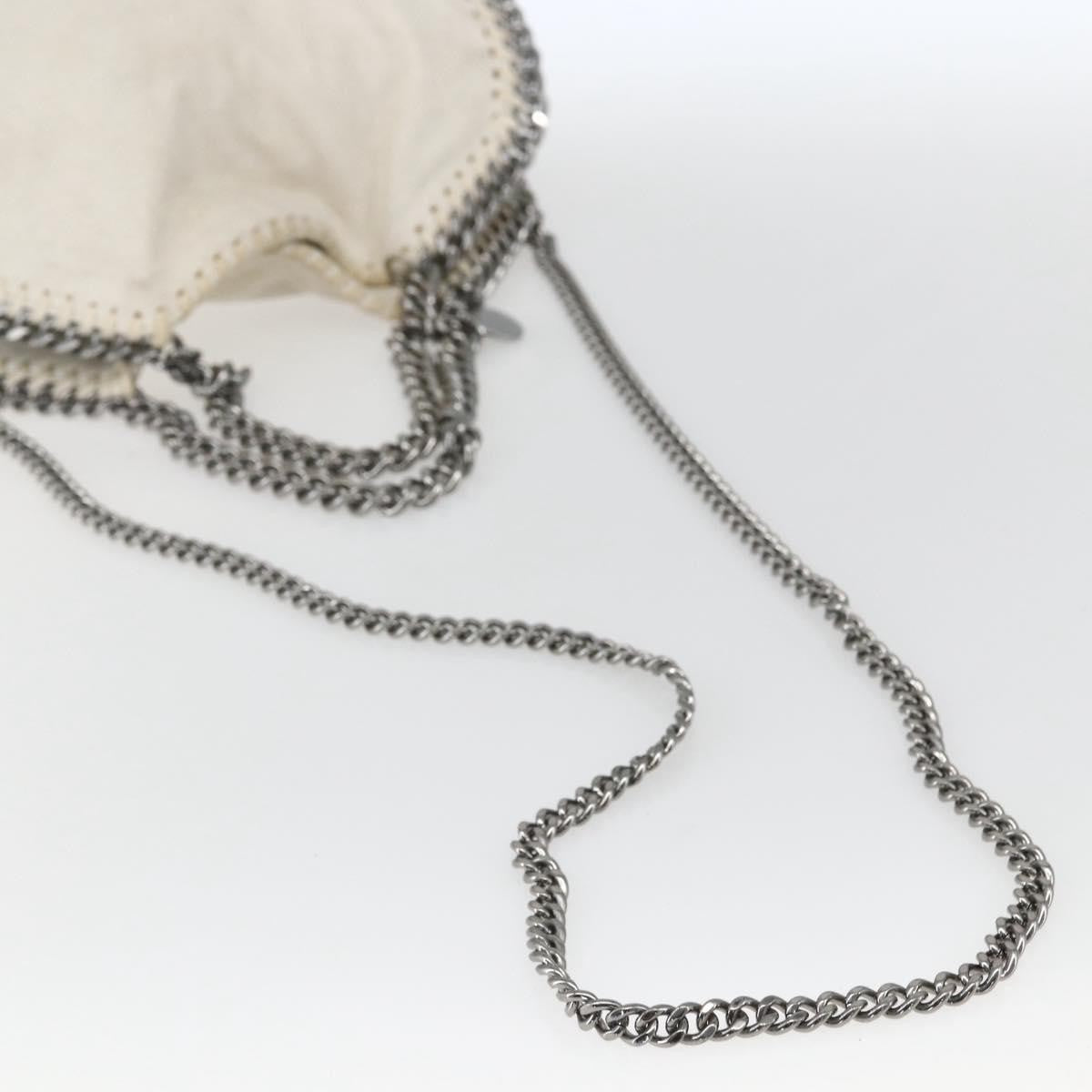 Stella McCartney Falabella Fold Over Crossbody Bag Shaggy Deer, WHITE, POLYESTER, Handbag