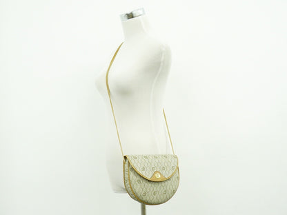 Christian Dior Vintage Honeycomb Shoulder Bag Canvas, BEIGE, CANVAS, Shoulder bag