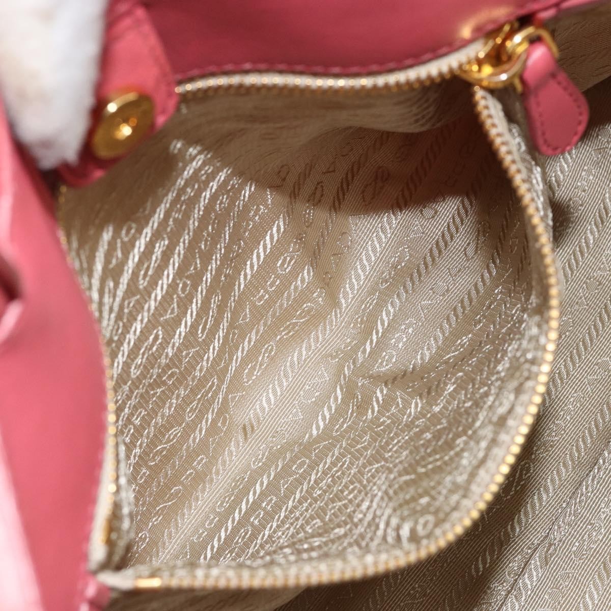Prada Logo Bow Tote Tessuto with Leather, PINK, NYLON, Tote bag