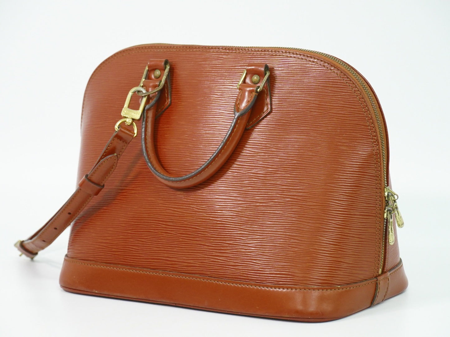 Louis Vuitton Alma Handbag Epi Leather, BROWN, LEATHER, Handbag