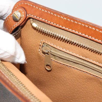 Celine Macadam Pochette Canvas, Brown, Canvas, Clutch