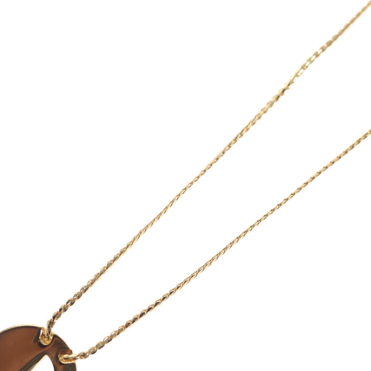 Christian Dior CD Pendant Necklace Metal and Crystals, GOLD, METAL, Necklace