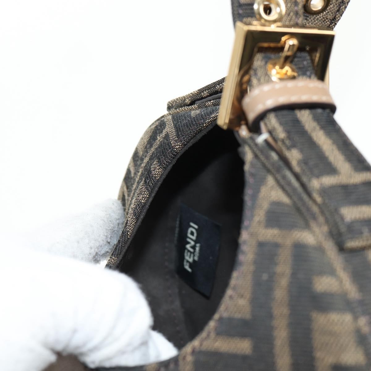 Fendi Cookie Hobo Zucca Canvas, BROWN, CANVAS, Handbag