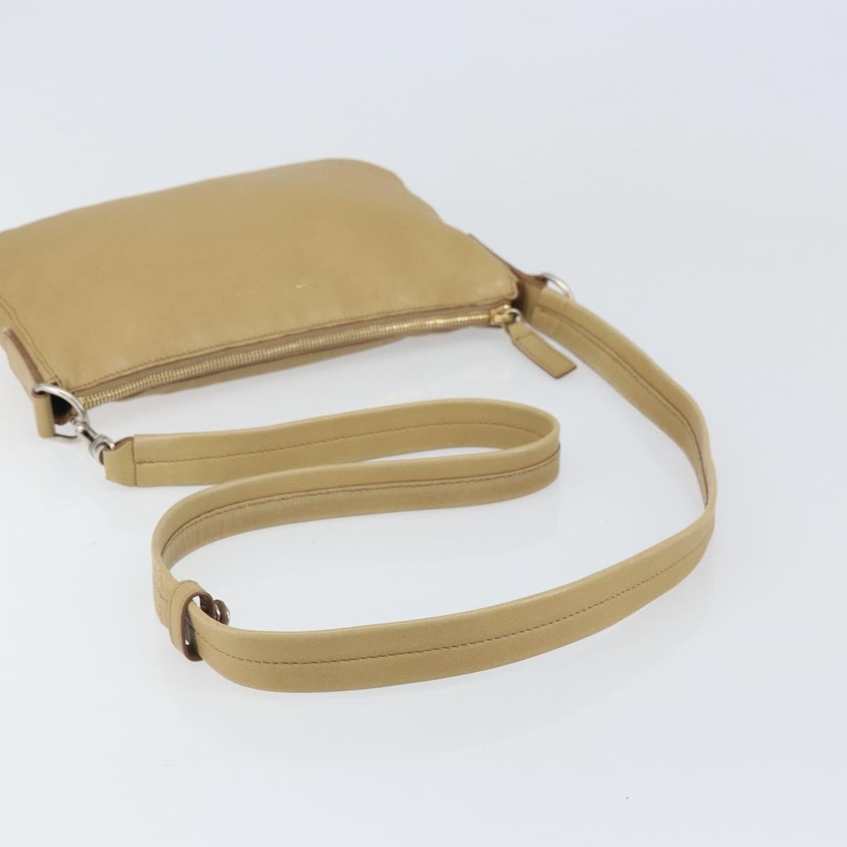 Celine Vintage Shoulder Bag Leather, BEIGE, LEATHER, Shoulder bag
