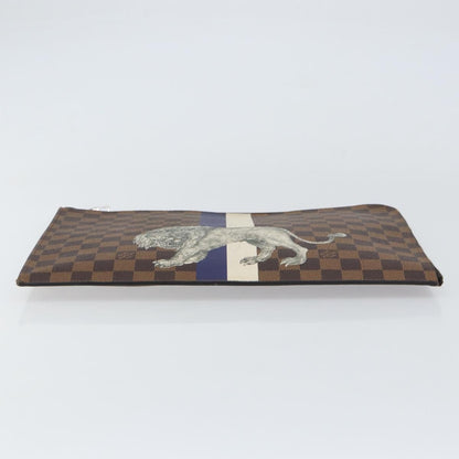 Louis Vuitton Pochette Jour Limited Edition Chapman Savane Damier, BROWN, CANVAS, Clutche & pouche