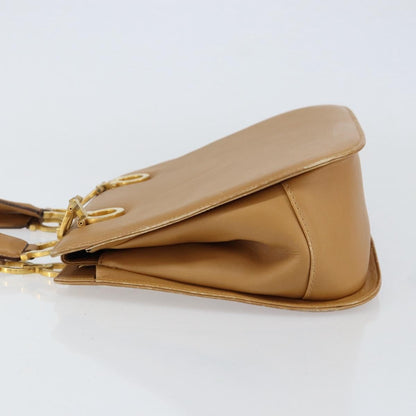 Salvatore Ferragamo Gancini handbag Leather, BEIGE, LEATHER, Handbag