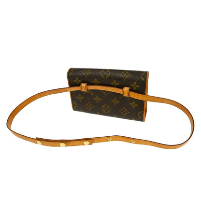 Louis Vuitton Florentine Pochette Monogram Canvas, BROWN, CANVAS, Clutche & pouche