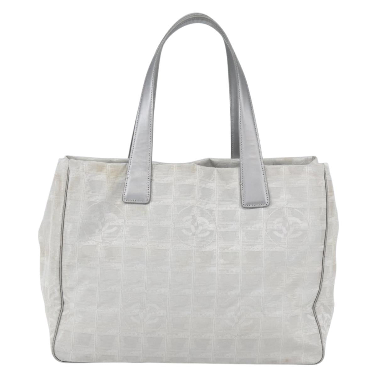 Chanel Travel Line Tote Nylon, SILVER, NYLON, Tote bag