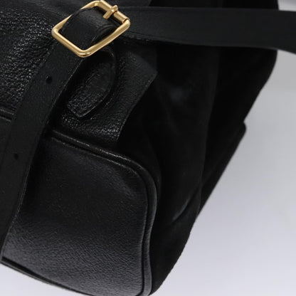 Gucci Vintage Bamboo Backpack Leather, BLACK, SUEDE, Backpack