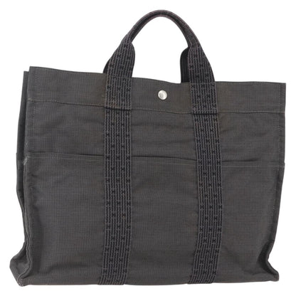 Hermes Fourre-tout Herline Canvas, GRAY, CANVAS, Tote bag