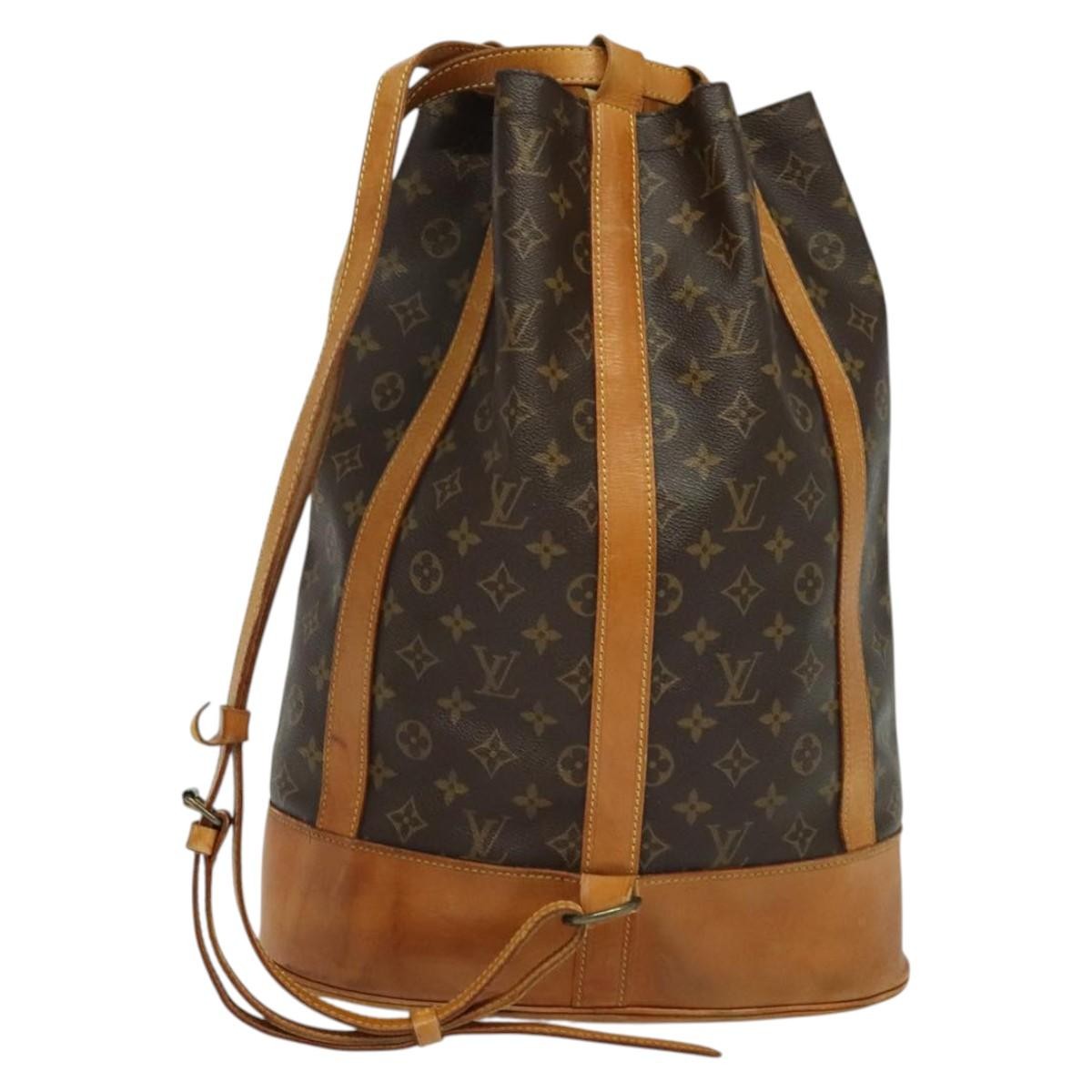 Louis Vuitton Randonnee Backpack Monogram Canvas, BROWN, CANVAS, Shoulder bag