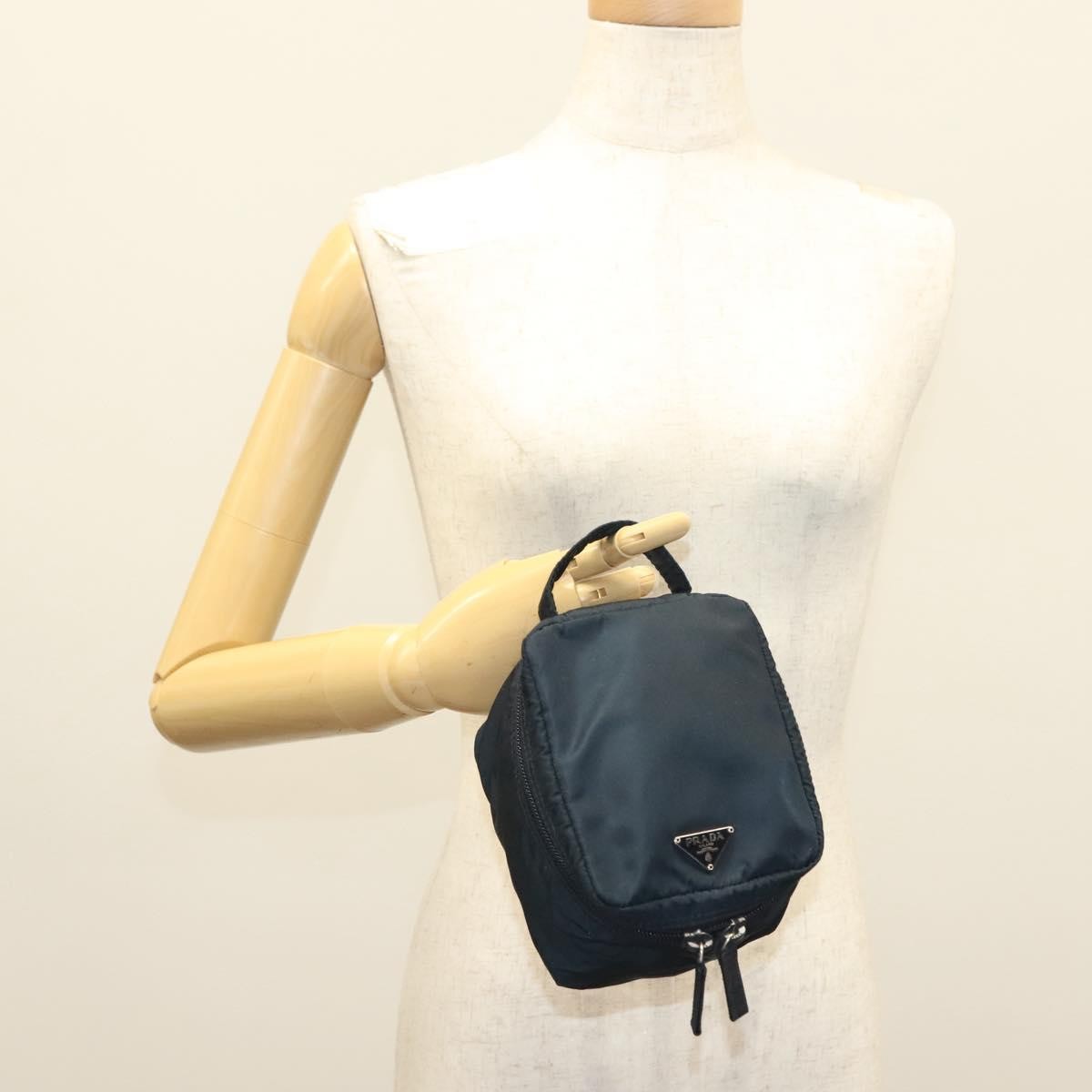 Prada Zip Around Toiletry Bag Tessuto, Navy, Nylon, Clutch