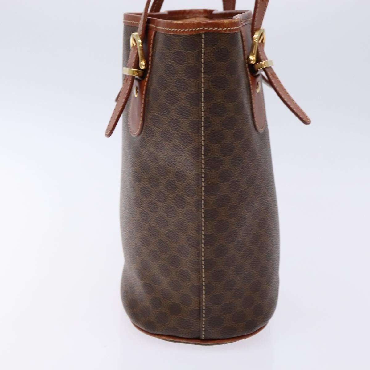 Celine Vintage Macadam Shopper Tote Coated Canvas, BROWN, CANVAS, Tote bag