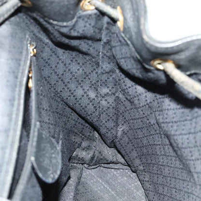 Gucci Vintage Bamboo Backpack Suede and Leather, Black, Suede, Backpack