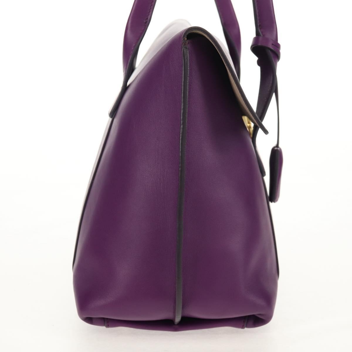 Salvatore Ferragamo Gancini Lock Flap Tote Leather, PURPLE, LEATHER, Handbag