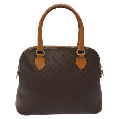 Celine Vintage Macadam Handbag Canvas, BROWN, CANVAS, Handbag