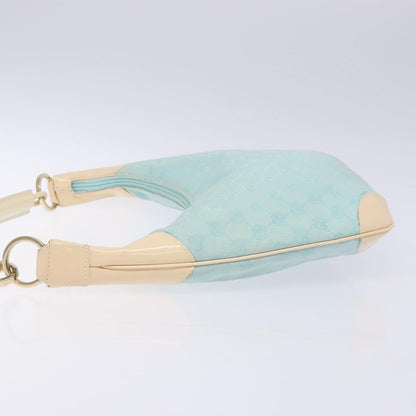 Gucci Vintage Zip Hobo GG Canvas and Patent, BLUE, CANVAS, Shoulder bag