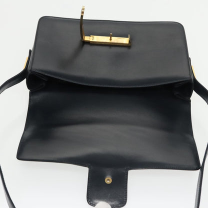 Gucci Vintage Shoulder Bag Leather, NAVY, LEATHER, Shoulder bag