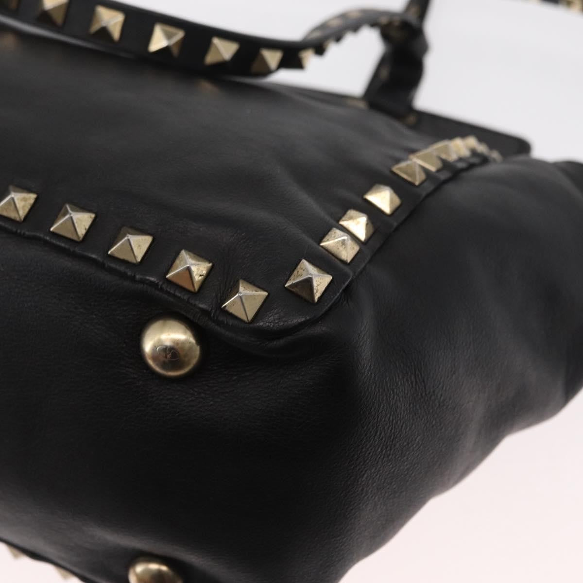 Valentino Garavani Rockstud Tote Textured Leather, BLACK, LEATHER, Tote bag