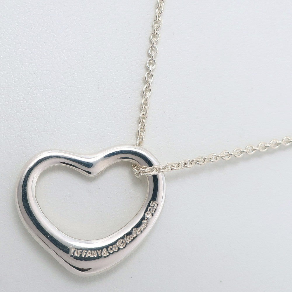 Tiffany & Co. Elsa Peretti Open Heart Pendant Necklace Sterling Silver, SILVER, SILVER, Necklace