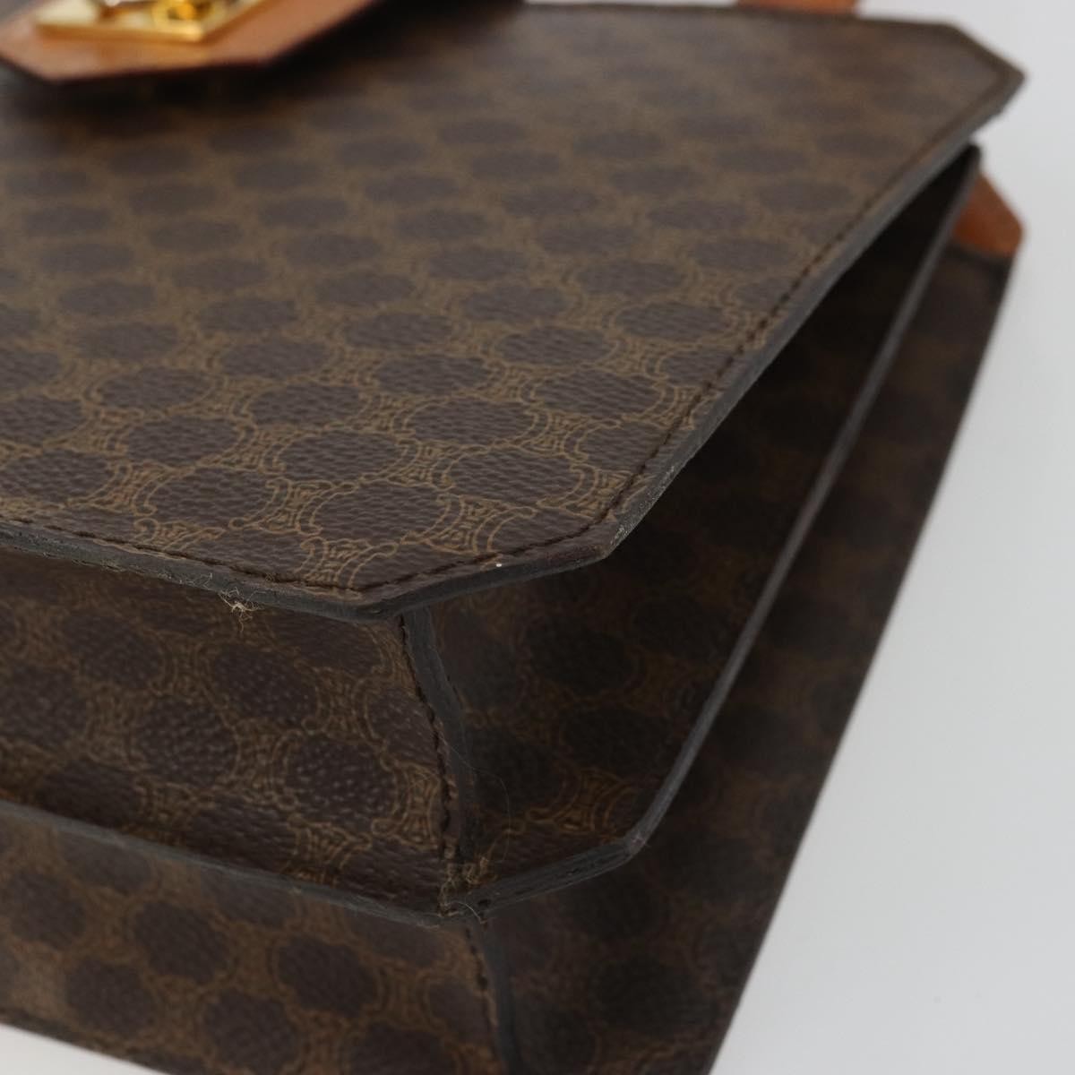 Celine Vintage Macadam Handbag Canvas, Brown, Canvas, Handbag